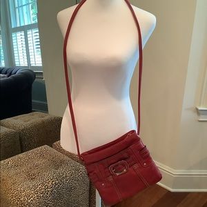 Tignanello crossbody,red bag.  Front slip pocket